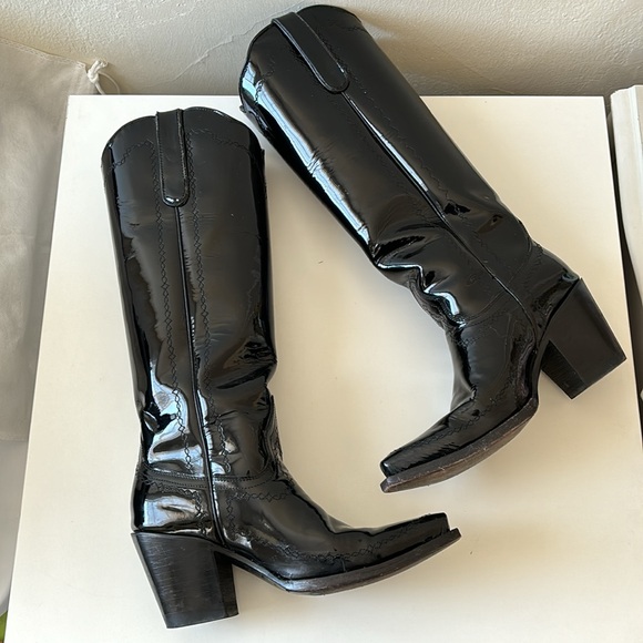 Denver Western Knee High Patent Boots - Picture 7 of 13